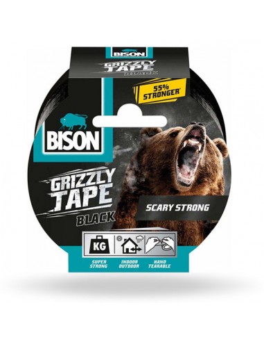 Ταινία Υφασμάτινη Grizzly Tape Bison 50mmX10m ΜΑΥΡΗ