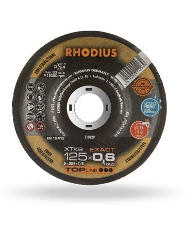 Δίσκος κοπής Inox XTK6 Exact Rhodius 125X0.6X22.23